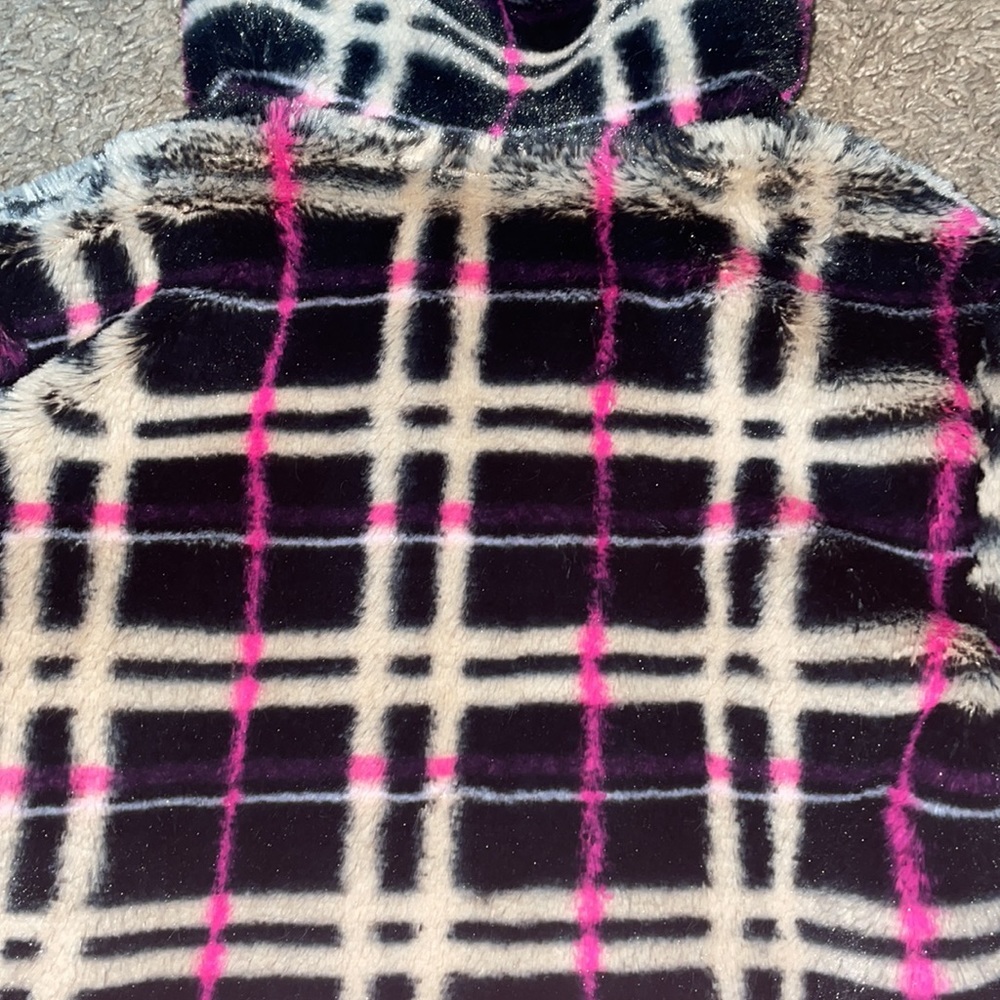 Betsy Johnson kids faux fur black/tan/pink coat/ cat purse lot - Picture 8 of 14